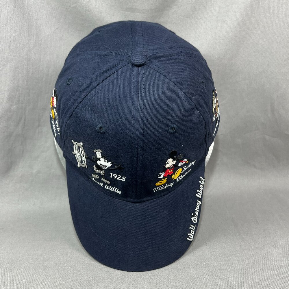 Walt Disney Mickey Mouse Through The years Strapback Hat Navy Adjustable Mens - Picture 7 of 15